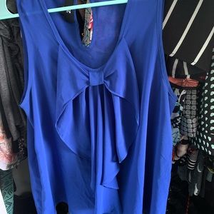 Blue bow blouse